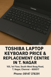 Toshiba Laptop Keyboard Price & Replacement Centre in T. Nagar