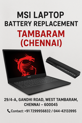 MSI Laptop Battery Replacement – Tambaram (Chennai)