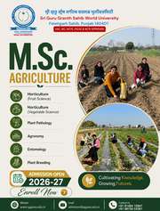 BSc hons agriculture in Punjab and Himachal Pradesh  - SGGSWU